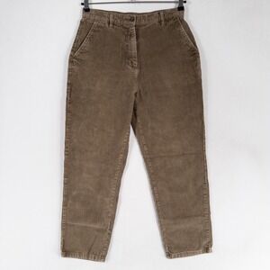 Woolrich Pants Womens Size 10 PETITE Brown Corduroy Tapered High Rise Casual